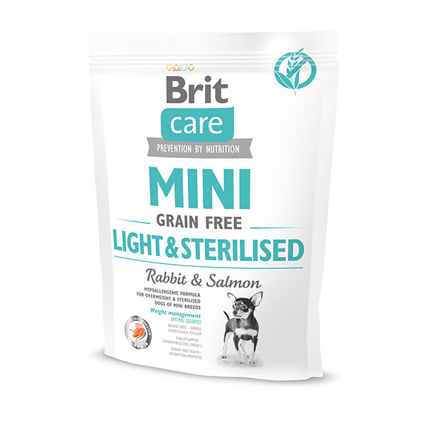 Brit Care Mini Grain Free Light & Sterilised для стерилизованных и страдающих от избыточного веса собак, 0.4кг