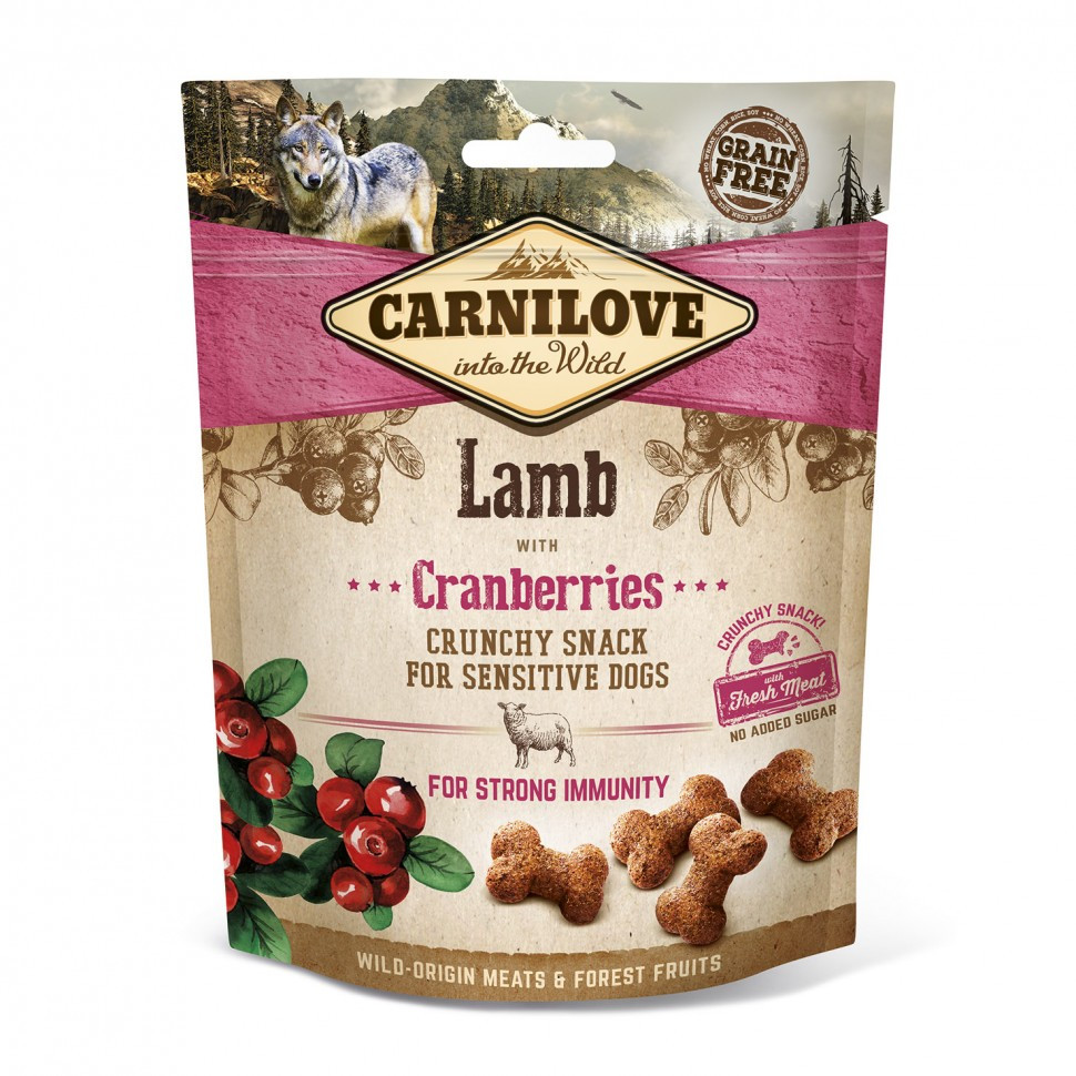 Carnilove Dog Lamb with Cranberries Crunchy Snack хрустка закуска з м'ясом ягняти і журавлиною, 0.2 кг