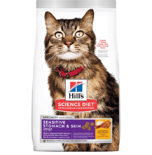 Hill's Science Plan Adult Sensitive Stomach&Skin для дорослих кішок з чутливим шлунком і шкірою, 0.3 кг