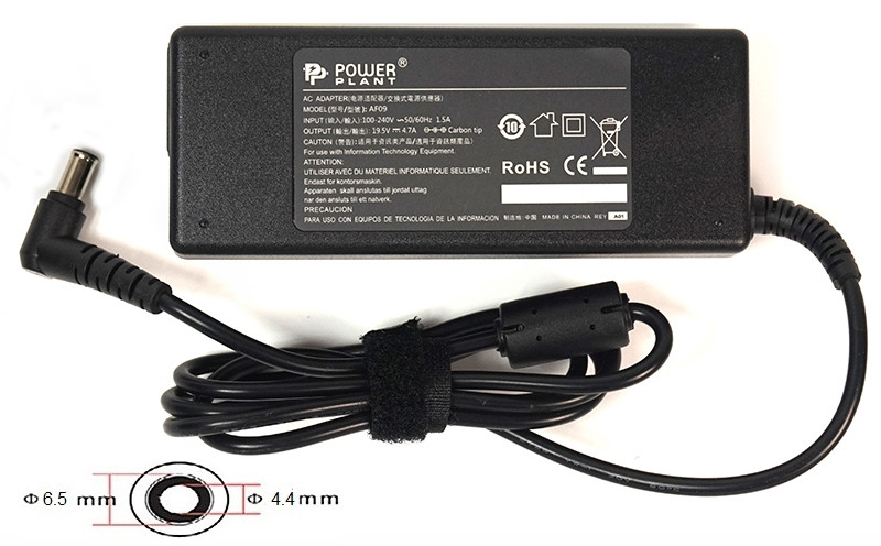 

Блок питания для ноутбуков PowerPlant SONY 220V, 19.5V 92W 4.74A (6.5*4.4)