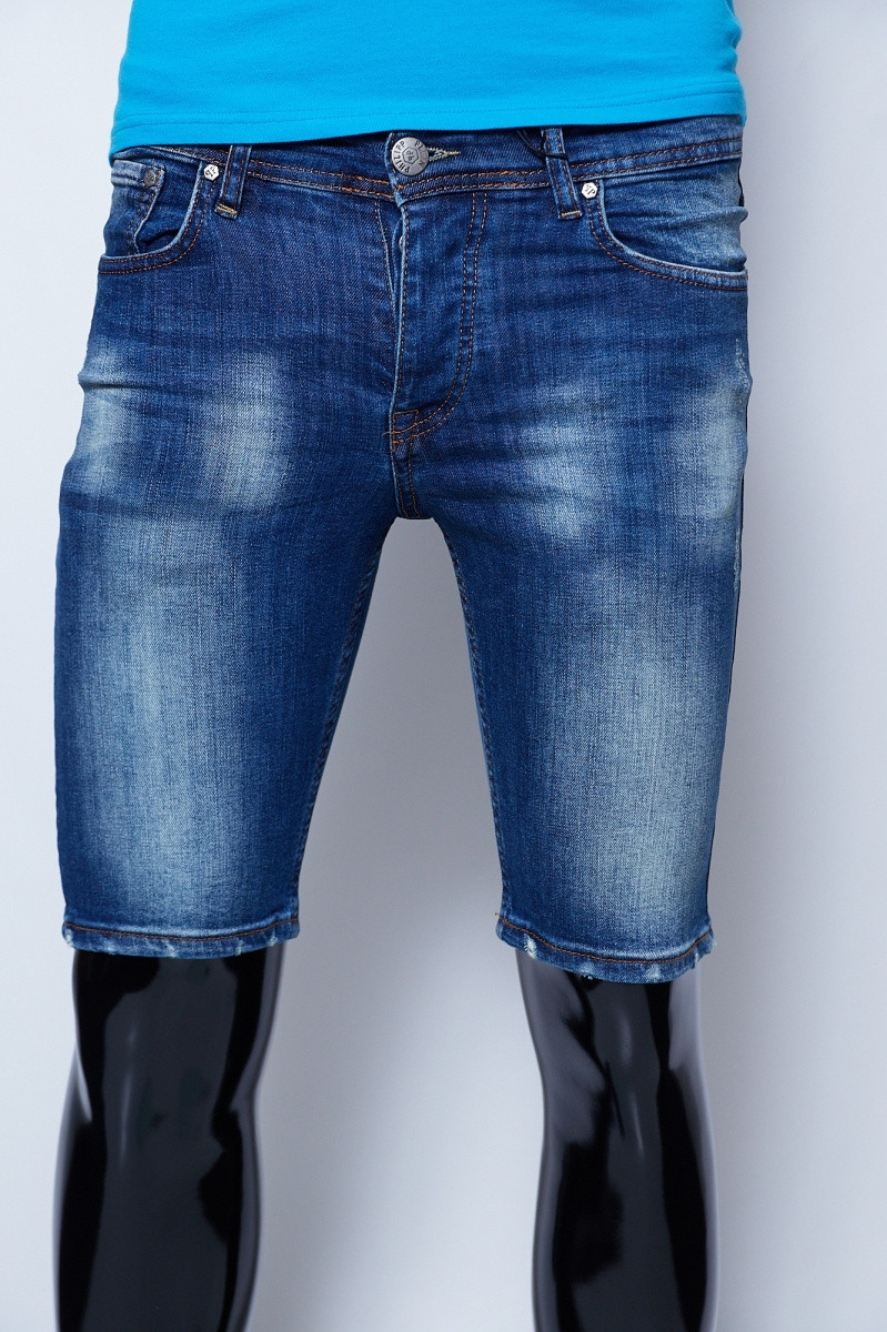 Шорты джинсовые в стиле Philipp Plein 9961 синие