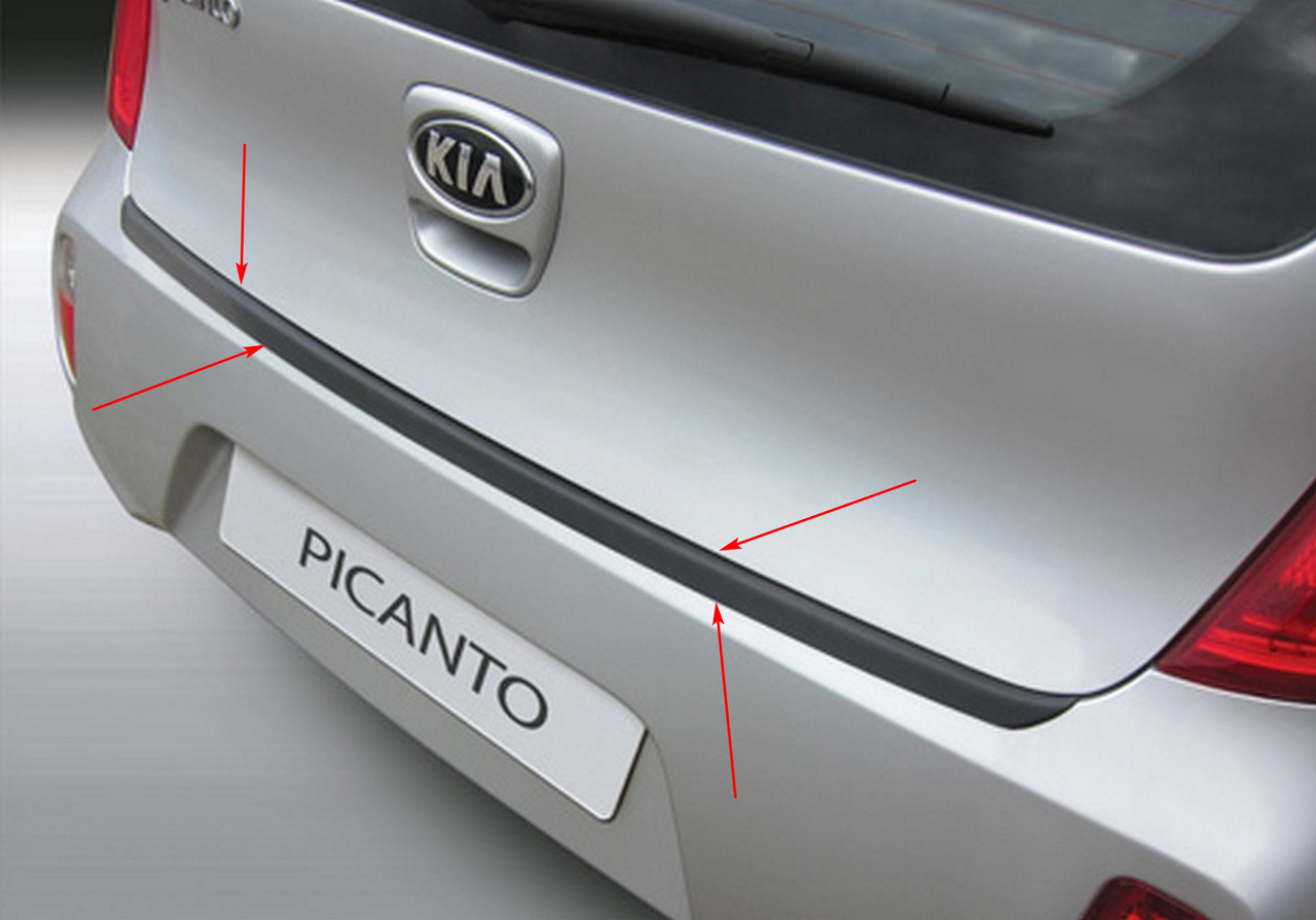 Пластикова захисна накладка на задній бампер для KIA Picanto Mk2 5dr 2011-2017, фото 2