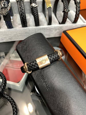 Браслет Rolex кожаный золотые логотипы