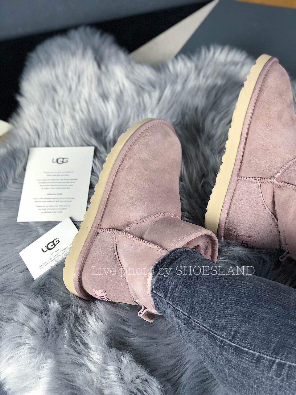 

Женские Ботинки Ugg Classic Mini II Boot Full "Pink" - "Розовые" 39