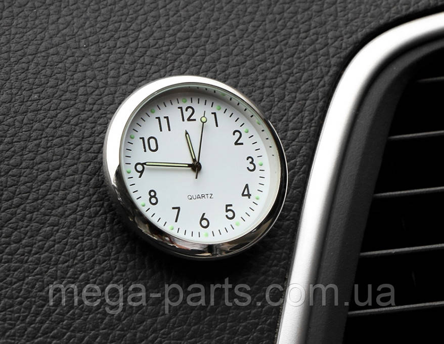 Автомобільні годинники Elegant Кварцові годинники в авто Білий циферблат на вибір корпус МЕТАЛЕВИЙ