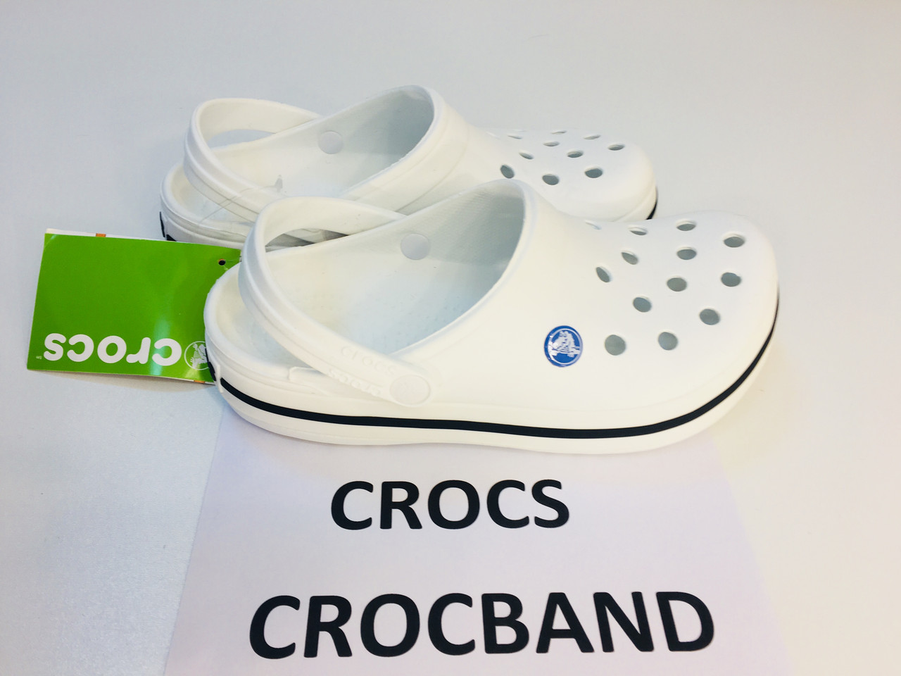 

Тапочки женские Сабо Кроксы Crocs Crocband (белые)