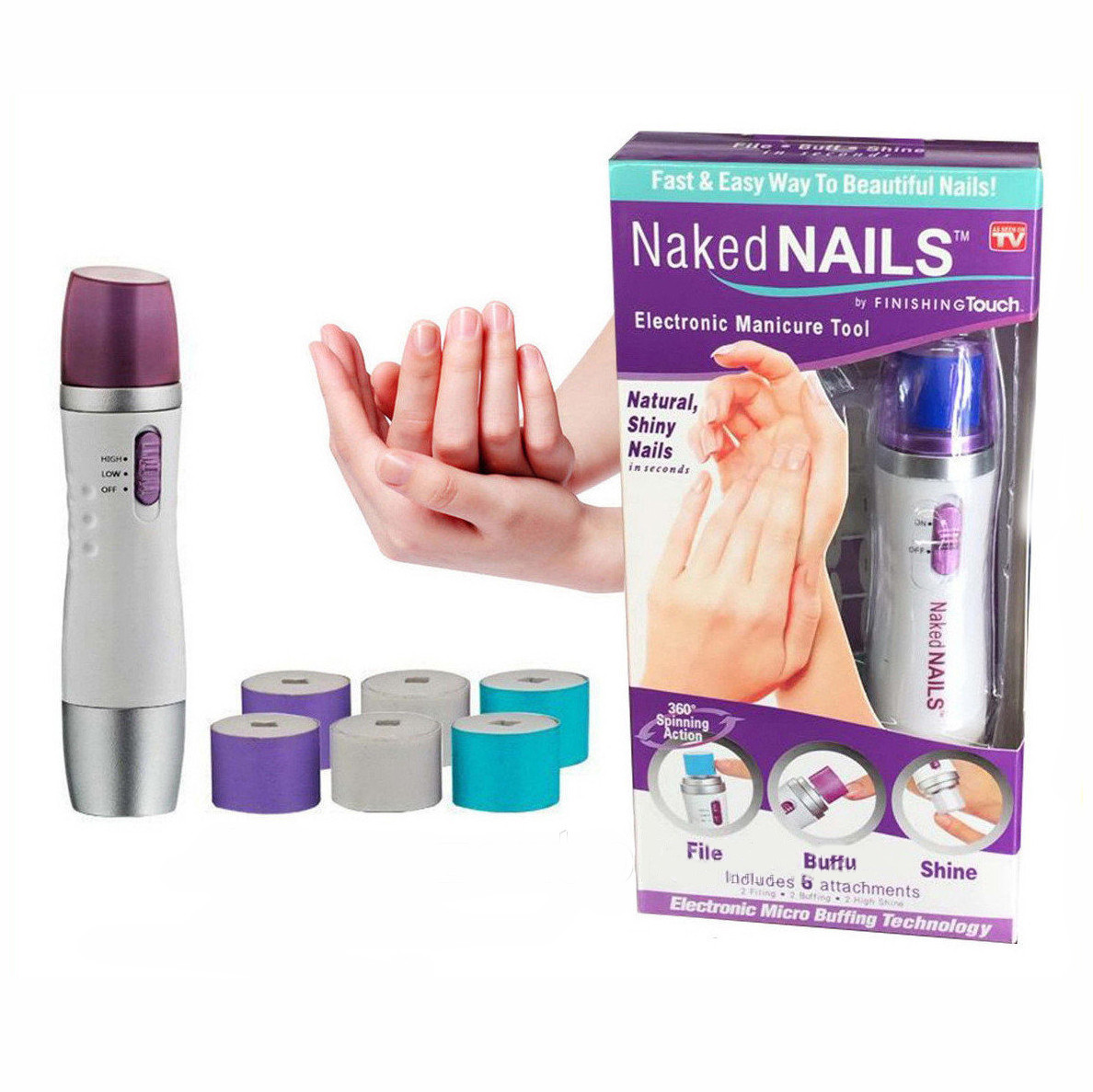 

Прибор для полировки и шлифовки ногтей Naked Nails, Аппарат для маникюра и педикюра Naked Nails! Скидка