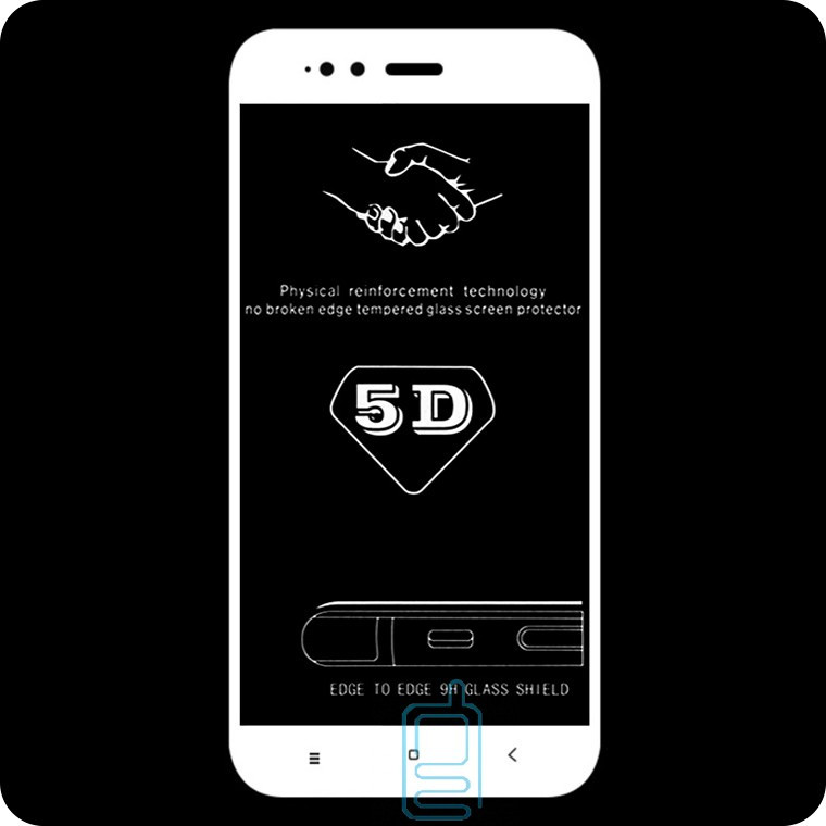 

Защитное стекло 5D Xiaomi Mi5X, Mi A1 white тех.пакет