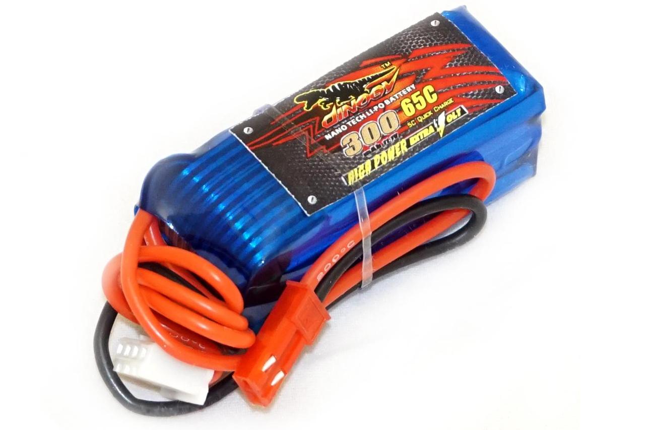 

Аккумулятор Dinogy Li-Pol 300mAh 11.1V 3S 65C JST 44x17x21мм