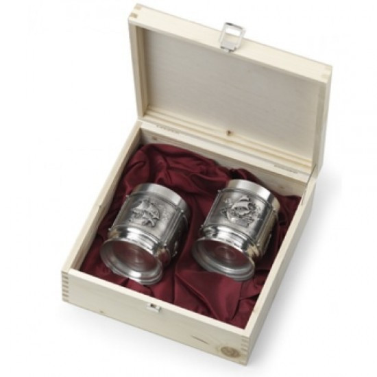 

Набор из 2-х стаканов для виски 10512 Artina 2 Whisky Cups "La Paloma" 9.5 cm in wooden box