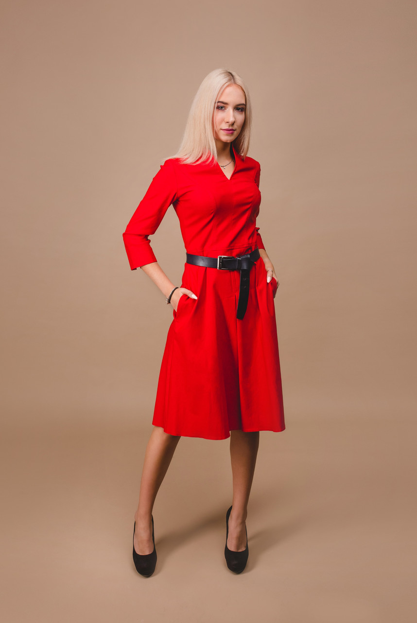 

Valy Mode Платье Коттон-стрейч, красное, 38 р.