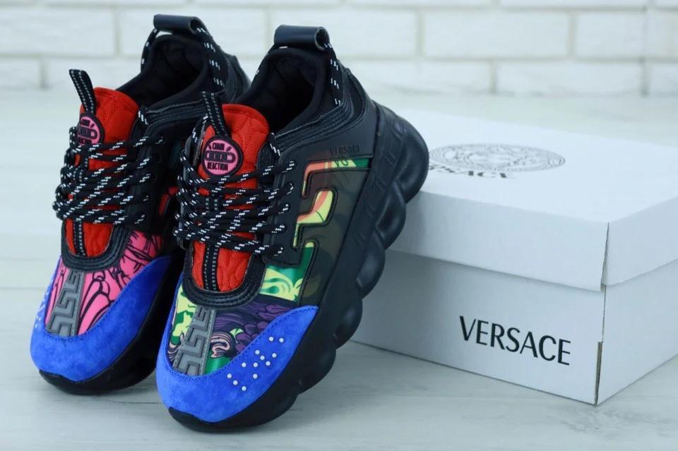 

Женские Кроссовки Versace Chain Reaction Black - Blue, 38