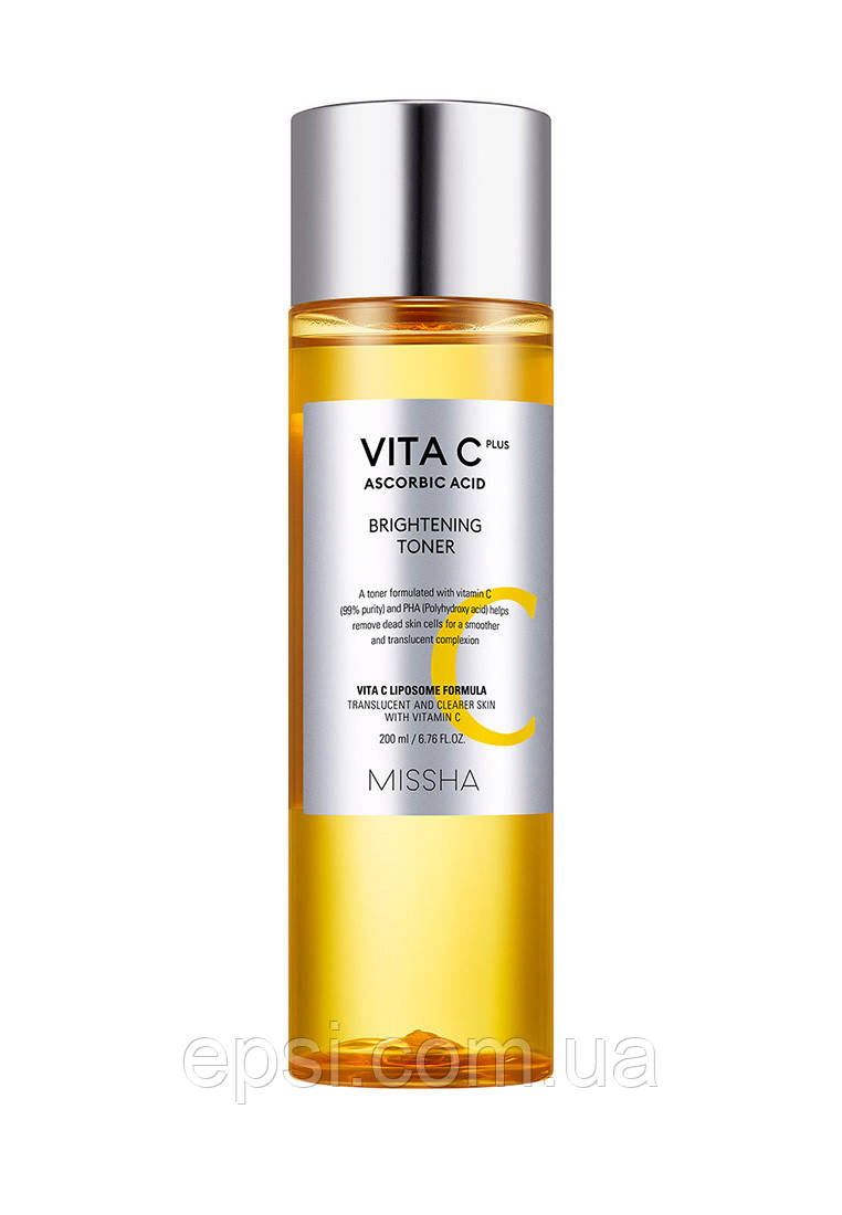 

Осветляющий тонер с витамином С Missha Vita C Plus Brightening Toner, 200 мл