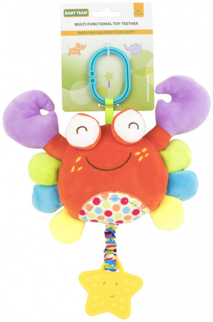 Baby Team Мягкая многофункциональная игрушка-прорезыватель Краб, 8533_