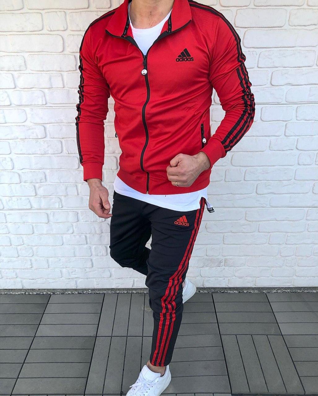 

Мужской спорт костюм Adidas (красный) XXL