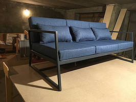 Синий мягкий Лофт диван