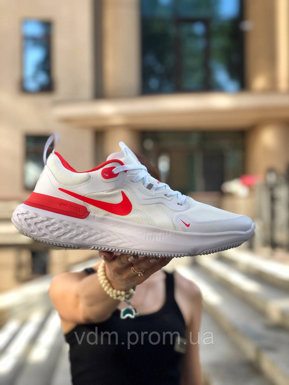 

Кроссовки летние мужские Nike React Infinity Run Flyknit в стиле Найк Реакт, текстиль, код Z-3067. Белые