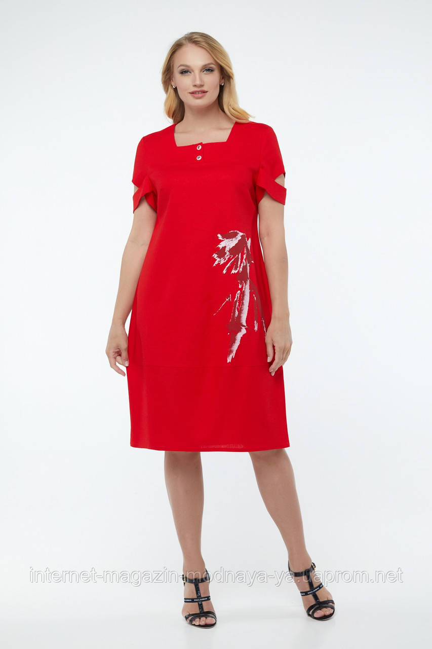 Платье женское летнее Карина р. 50-58 Красный