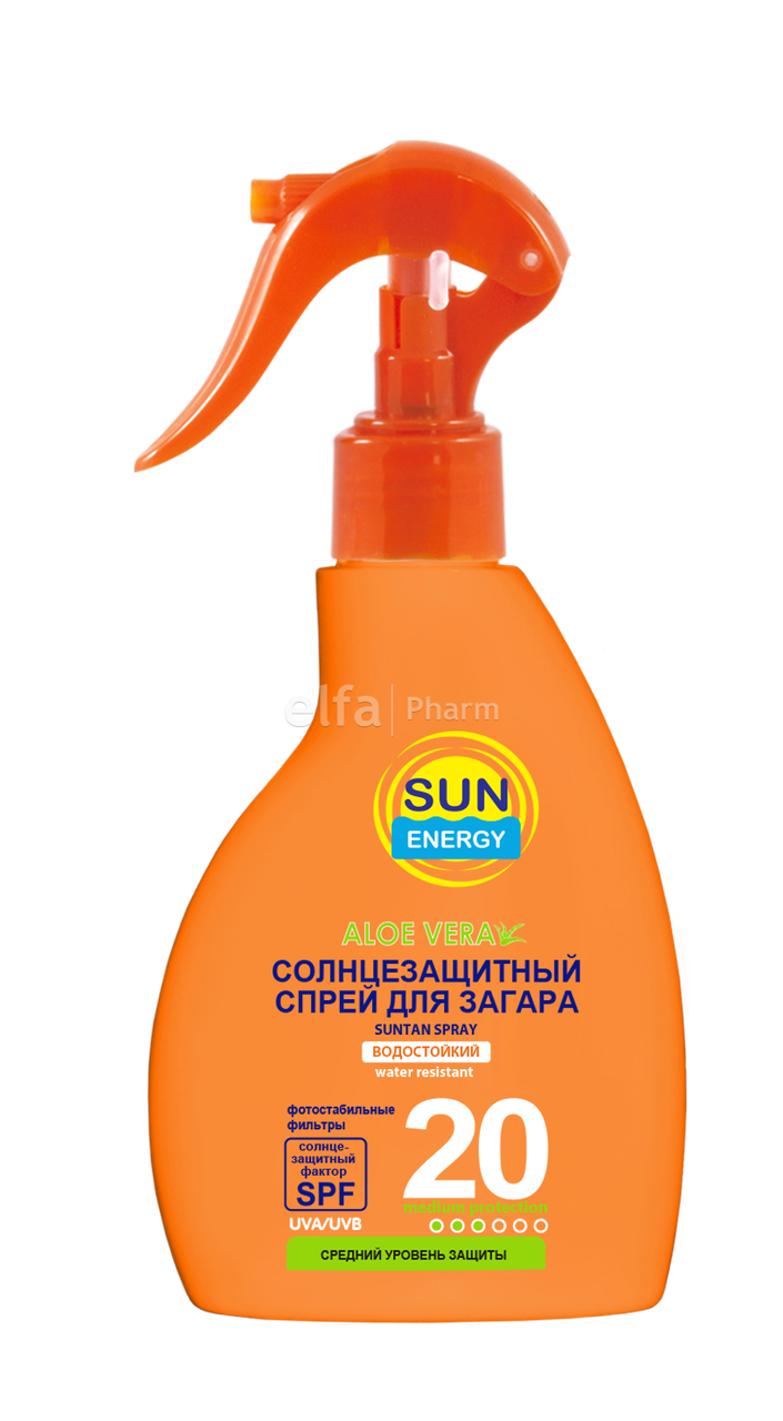 

Sun Energy спрей для загара водостойкий SPF 20 200 мл