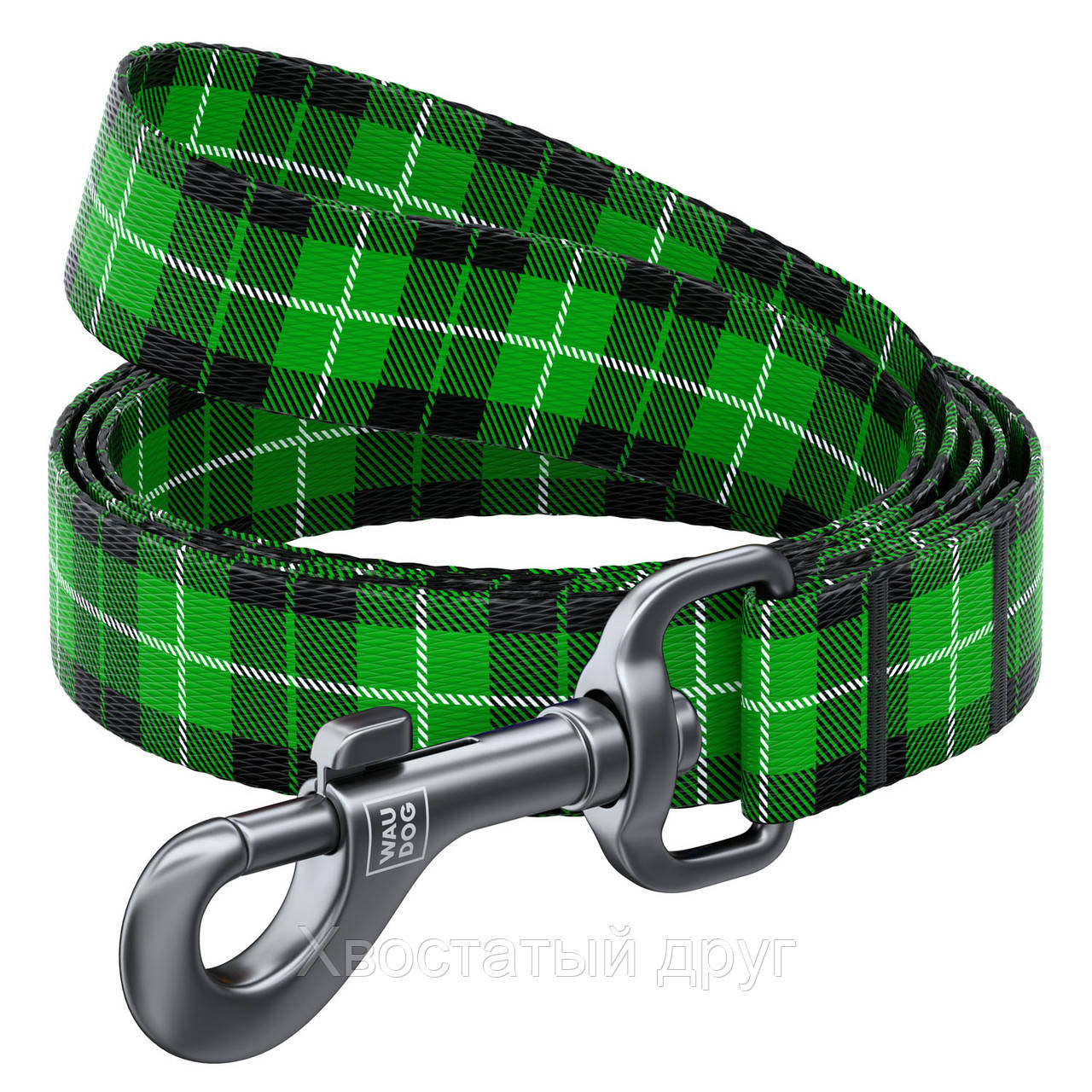 

Поводок WAUDOG Nylon с рисунком "Шотландка зеленая"