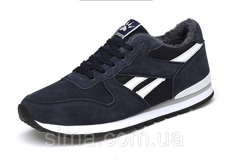 

Теплі кросівки замшеві (дизайн Reebok), Синий