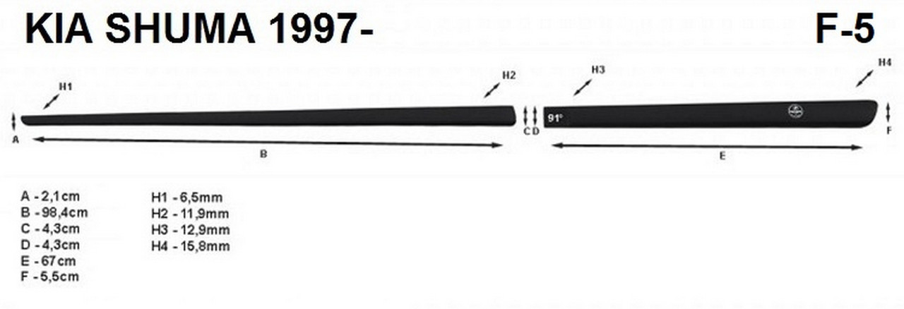 Молдинги на двері для KIA Shuma 1997-2001, фото 6