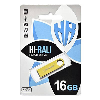 Флешка USB 2.0 16GB Hi-Rali Shuttle Series Gold (HI-16GBSHGD), фото 2