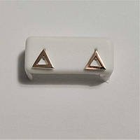 Серьги-вкрутки из серебра и золота Треугольник 2, фото 1