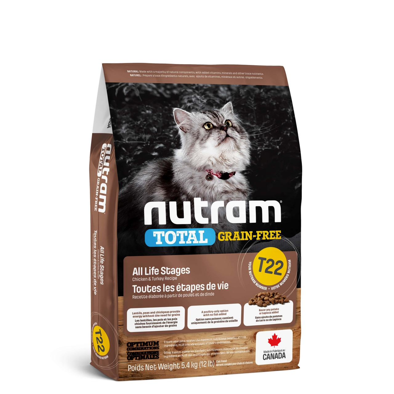 

Nutram (Нутрам) T22 Total Grain-Free Turkey & Chicken Cat Food беззерновой корм с индейкой, 1.13 кг