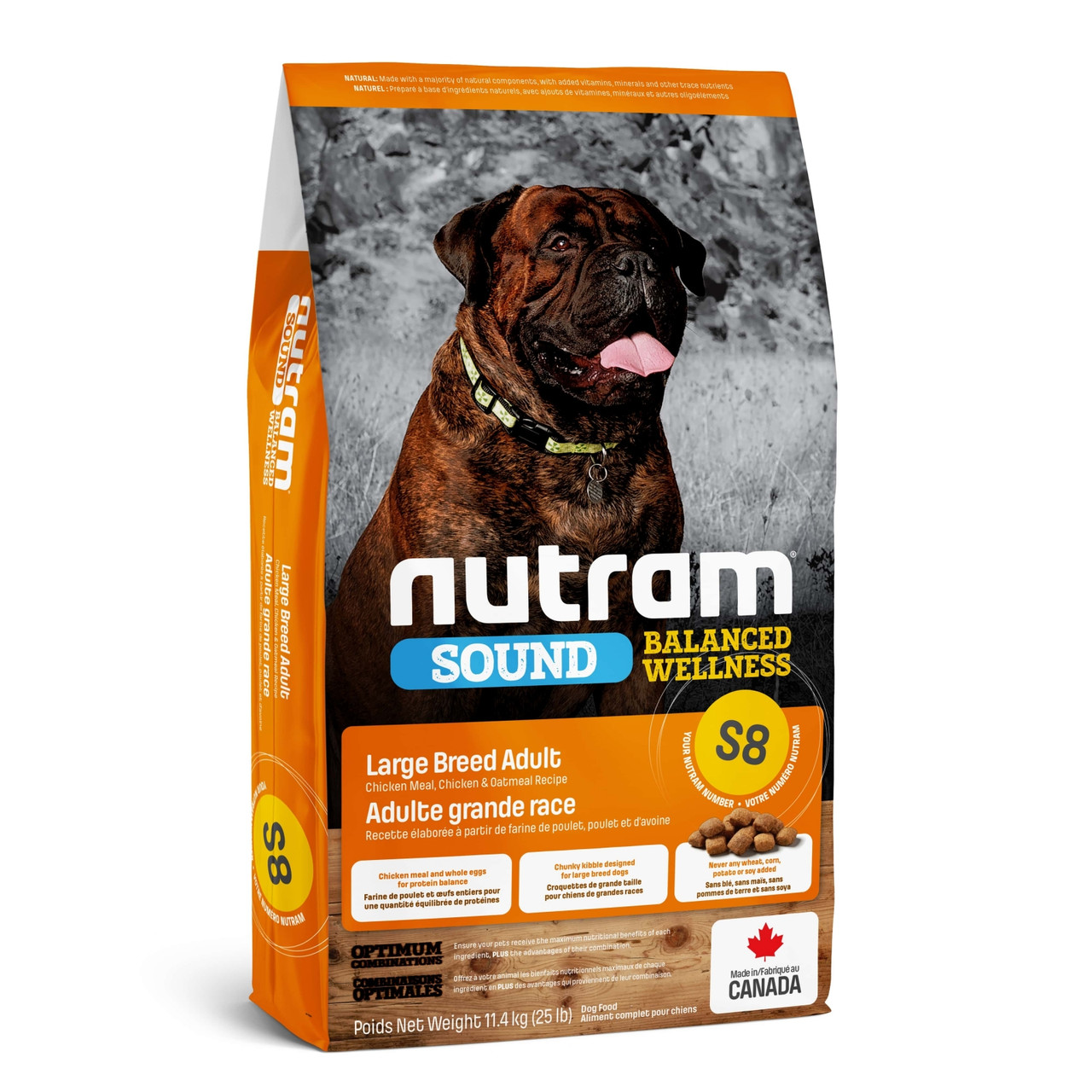 Nutram (Нутрам) S8 Sound Balanced Wellness Large Breed Adult сухой корм для крупных собак, 11,4 кг
