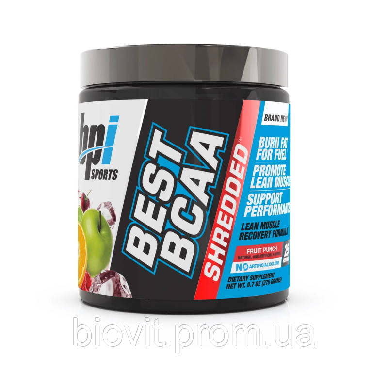 

Аминокислоты (BPI Best BCAA Shredded) 300 г со вкусом фруктового пунша