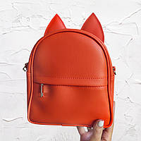 Рюкзак-сумка з вушками кота (помаранчевий), фото 1