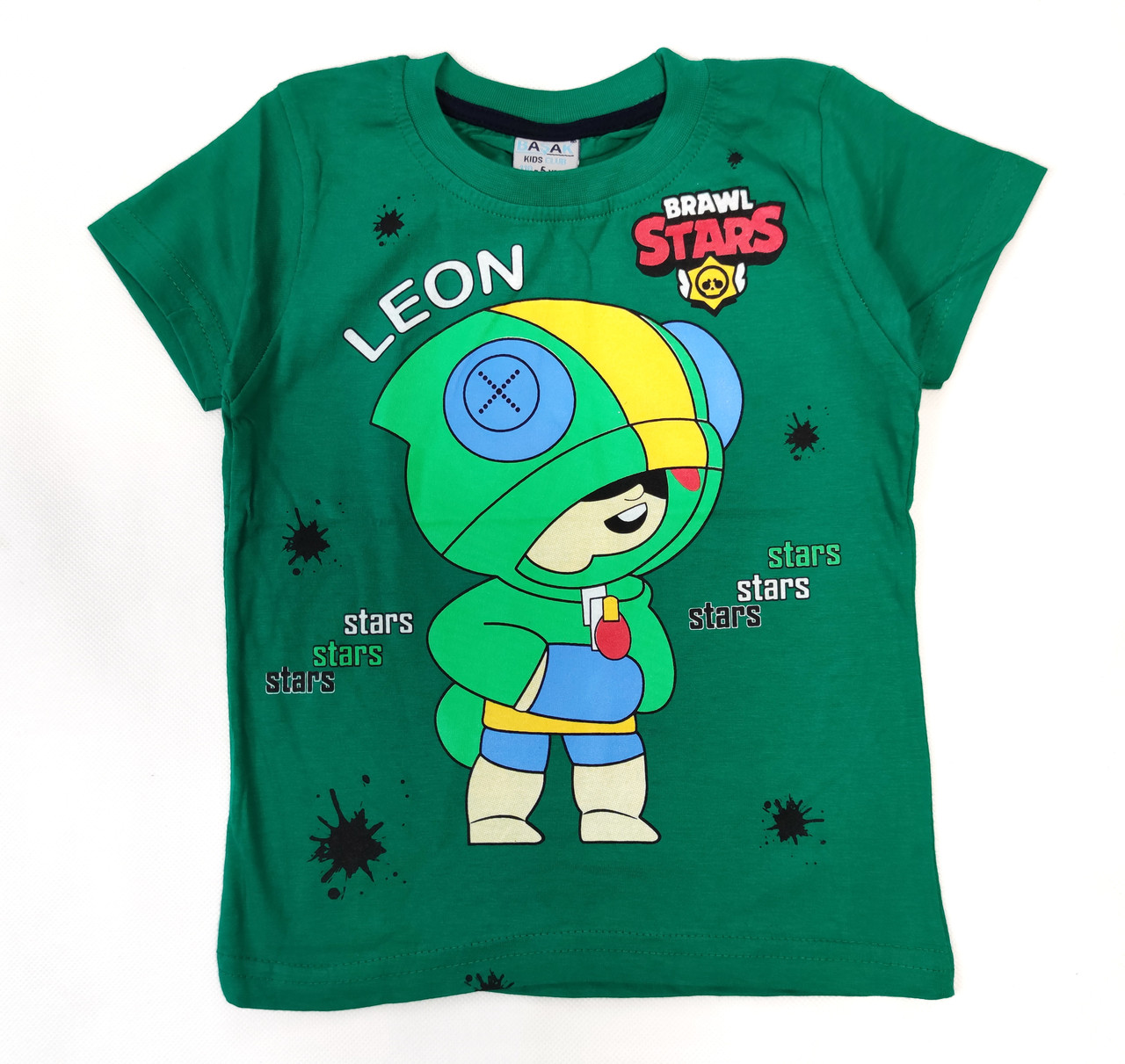 

Детская футболка для мальчика бравл старс brawl stars Леон светло зелёная 5-6 лет