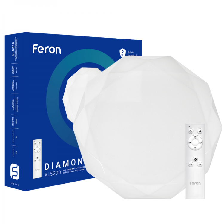 

Люстра светодиодная 60W Feron AL5200 DIAMOND (с пультом), Белый