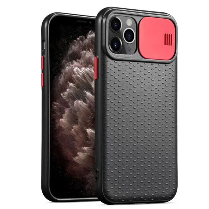 

Чехол Camshield Black TPU со шторкой защищающей камеру для Apple iPhone 11 Pro (5.8, Черный / красный