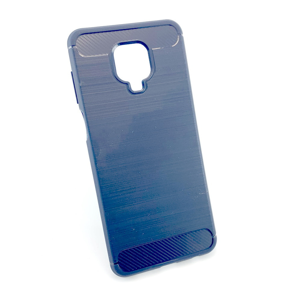 Чехол для Xiaomi Redmi Note 9S, 9 Pro накладка бампер противоударный Hoco Carbon синий