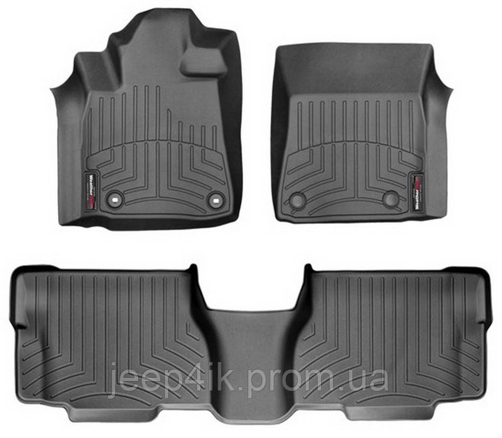 

Резиновые коврики WeatherTech в салон авто Toyota Sequoia 2012+ (передний и задний ряд без консоли)