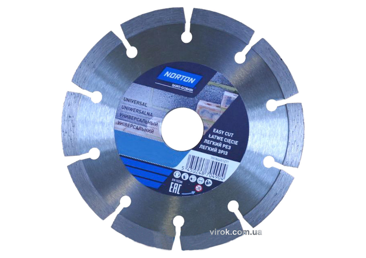 

Диск алмазний NORTON-DIY UNIVERSAL сегментний Ø=230 / 25.4 / 22.23 мм