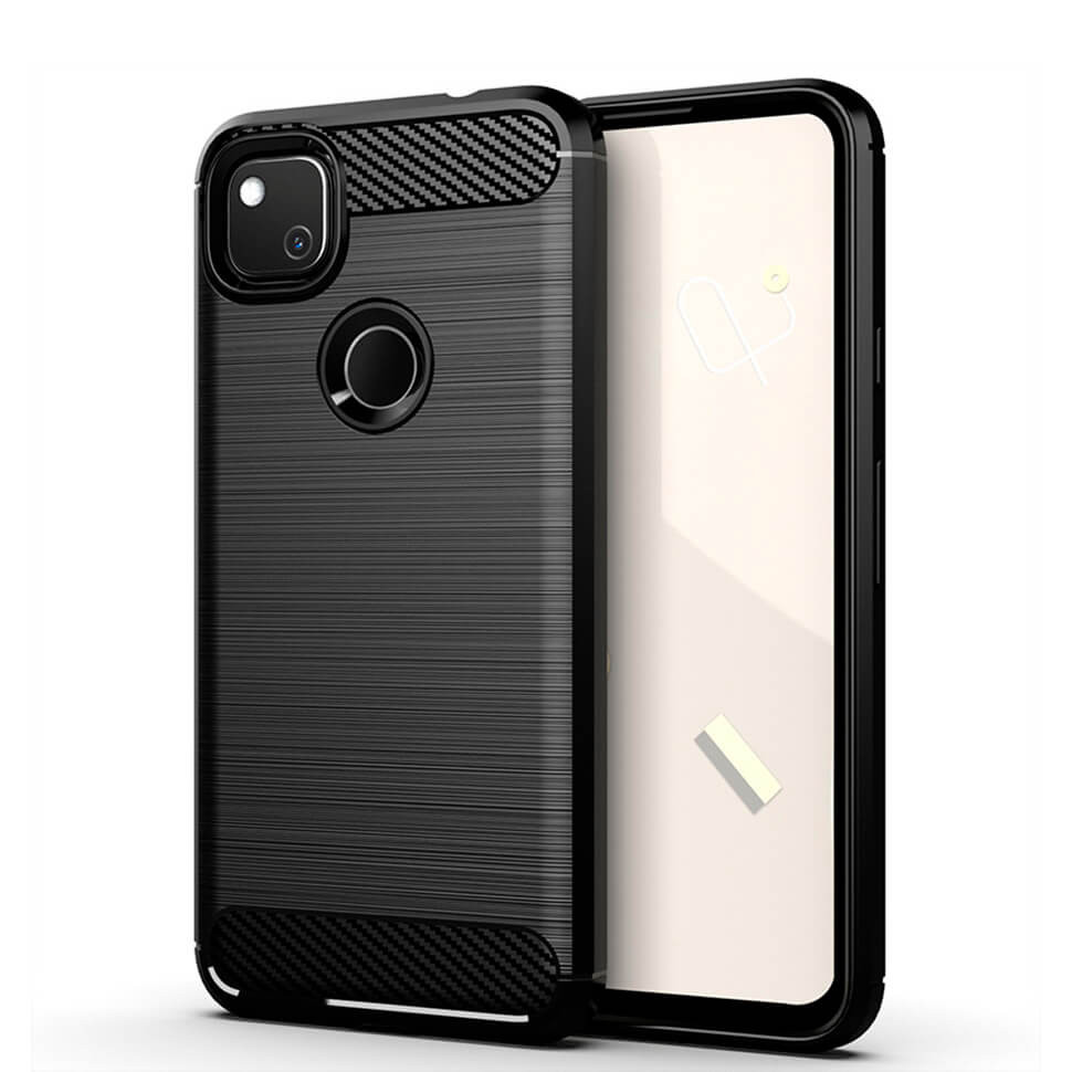 

Чехол Lenuo Carbon Fiber для Google Pixel 4a Black, Черный