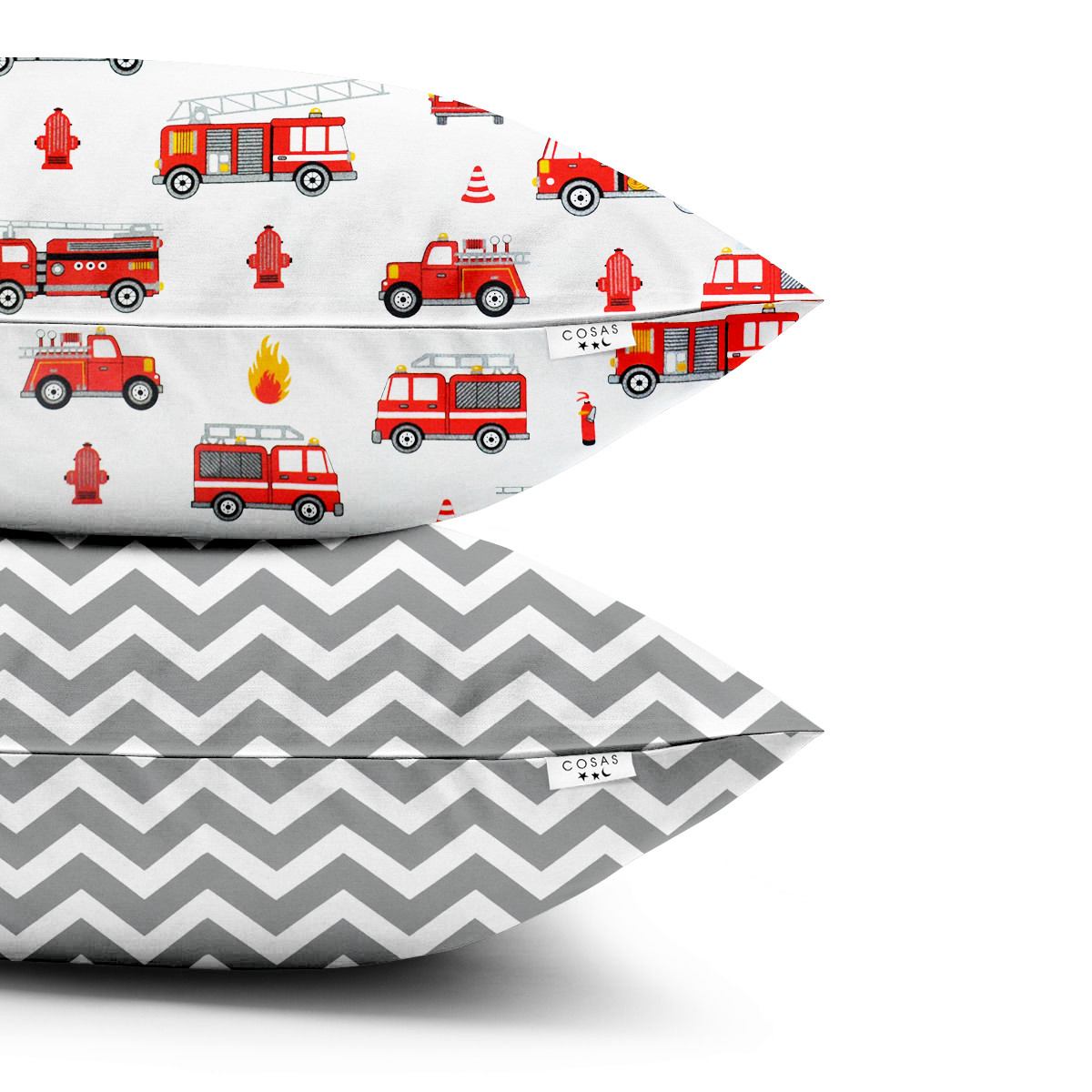 

Наволочки набор FIRE CARS ZIGZAG GREY