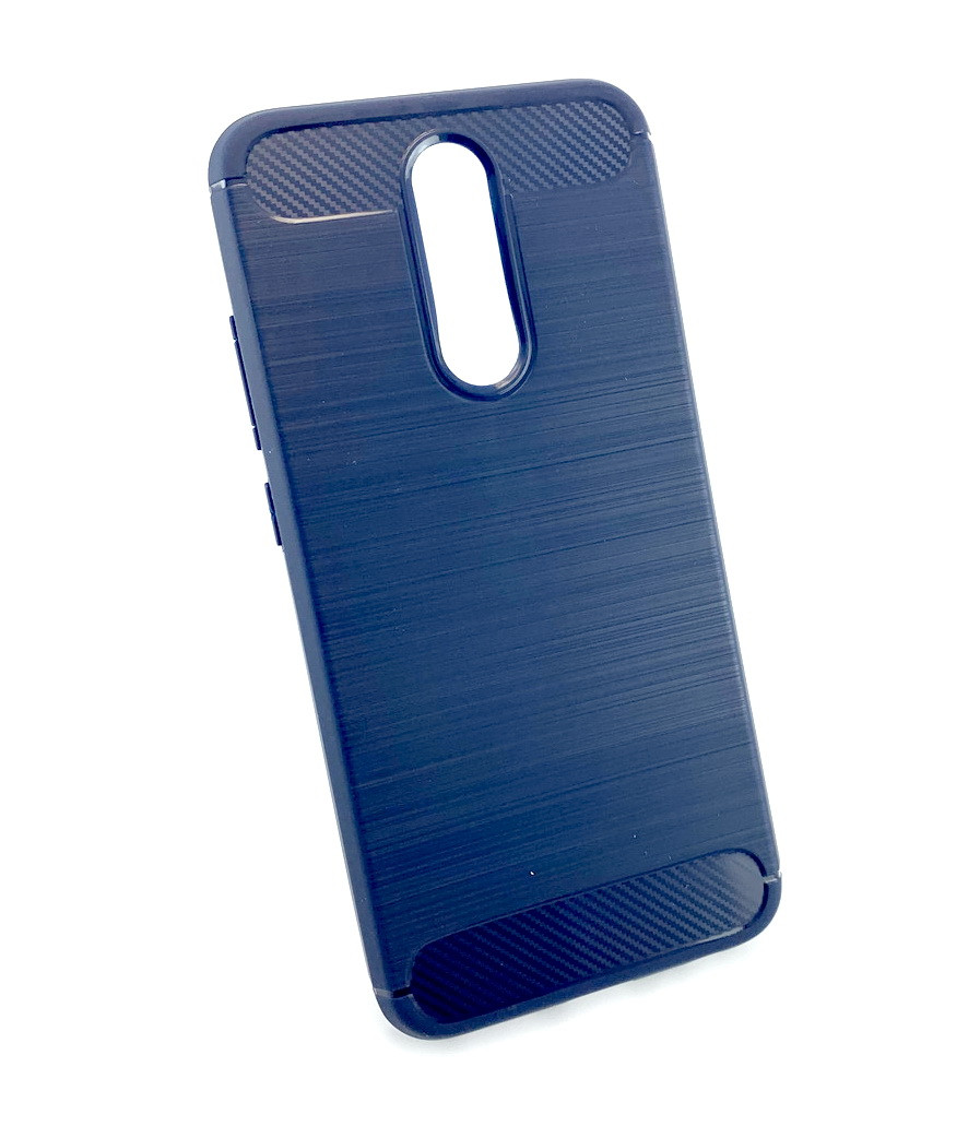 

Чехол для Xiaomi Redmi 8 накладка Hoco Carbon силиконовый противоударный синий