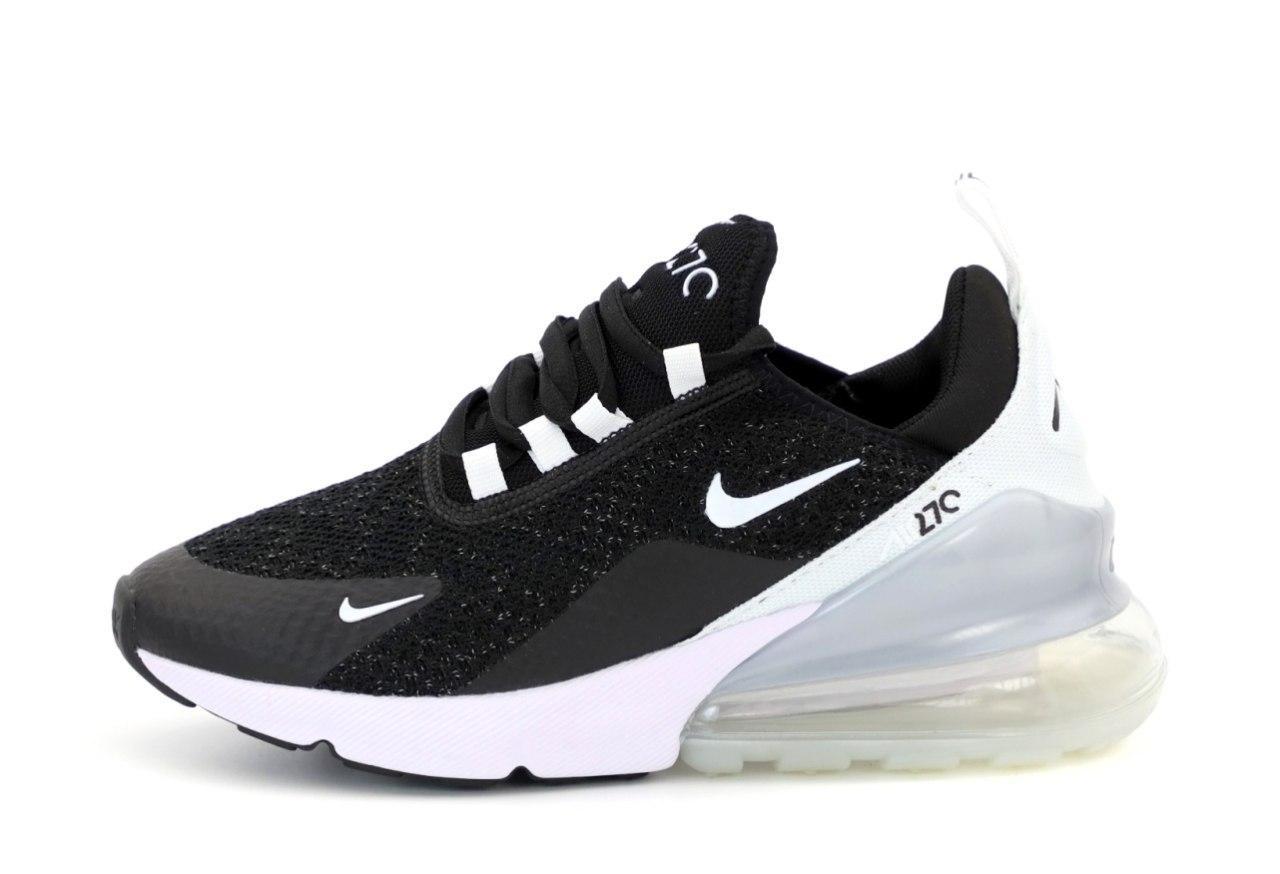 

Кроссовки мужские в стиле" NIKE AIR MAX 270 BLACK WHITE ", Черно-белый