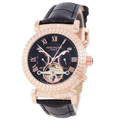 

Механические мужские часы Patek Philippe Grand Complications Power Tourbillon Black-Gold-Black ( АА )