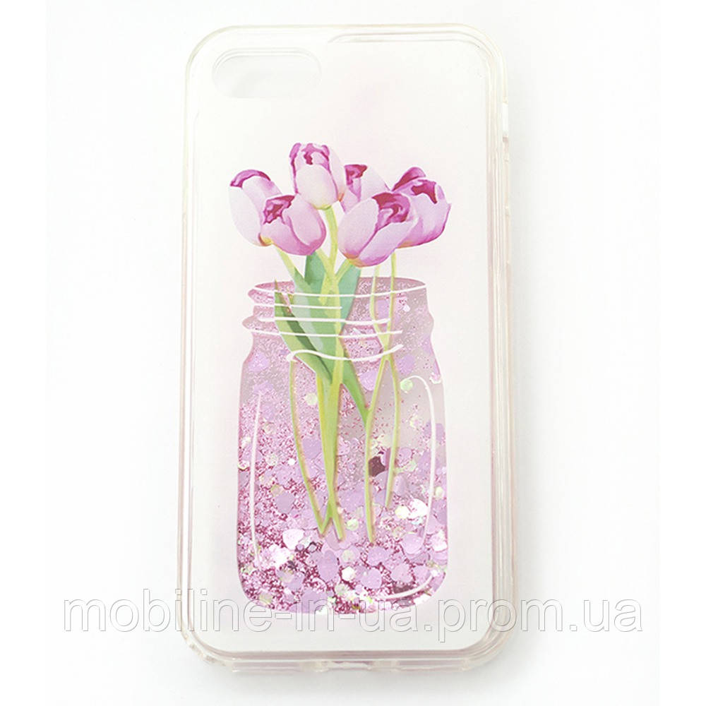 

Накладка Жидкость iPhone 5/5S/5SE Tulips