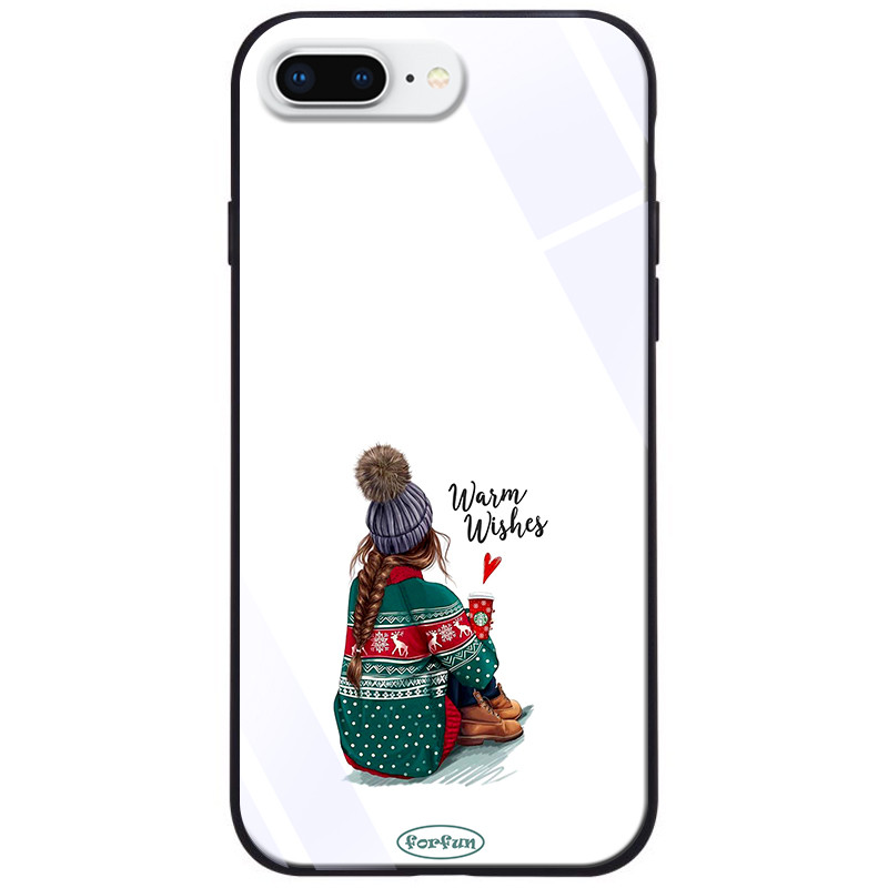 

TPU+Glass чехол ForFun для Apple iPhone 7 plus / 8 plus (5.5, Warm wishes / белый