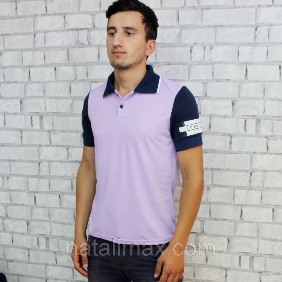 Футболка  мужская, ПОЛО, 44-54 размер, Турция. Модная молодежная футболка из коттона.