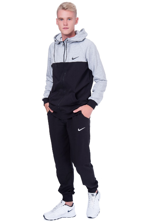 

Мужской спортивный костюм Nike Найк чоловічий спортивний костюм кофта штани XL, Серый: светло-серый;черный: черный