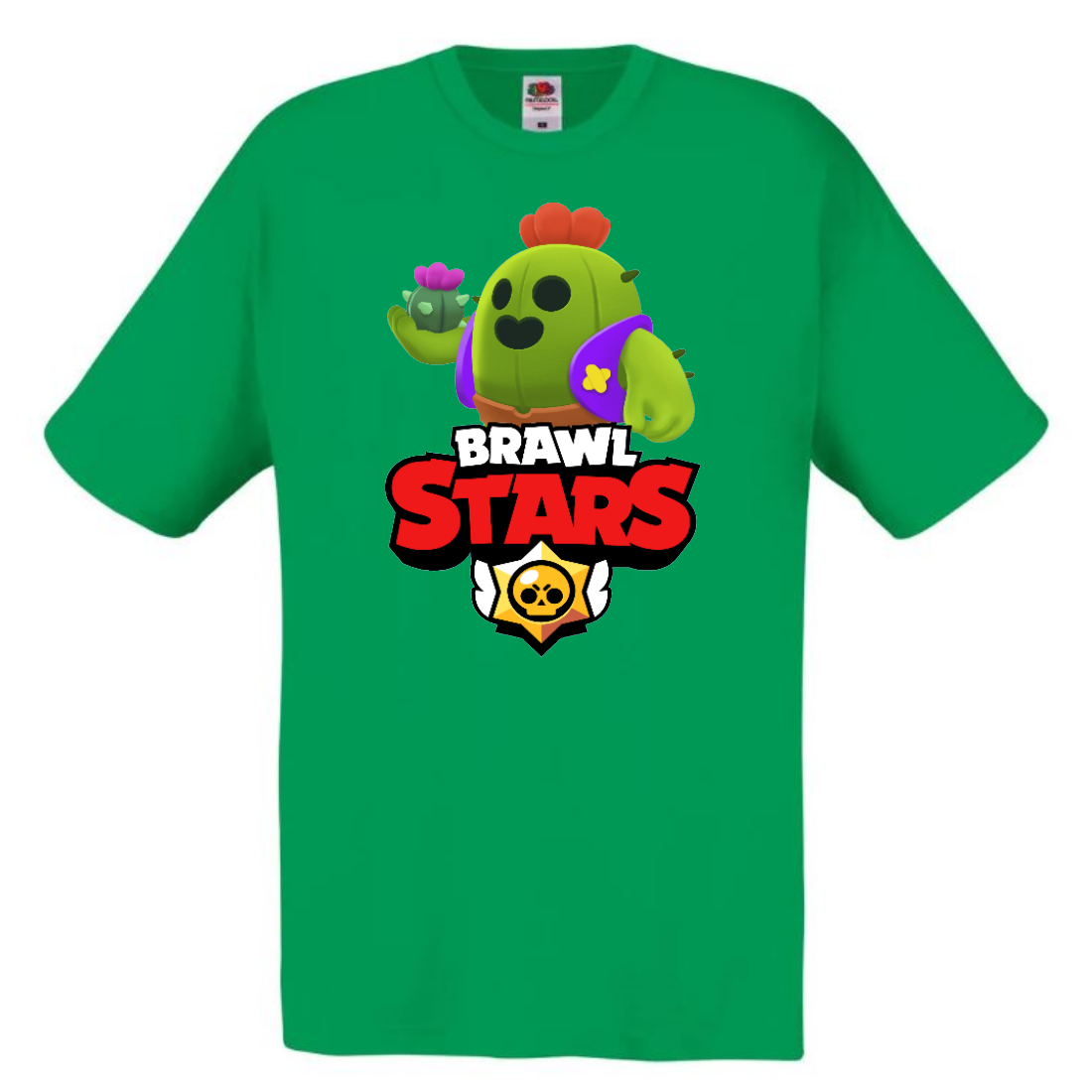 Футболка детская Бравл Старс Спайк (Brawl Stars Spike) зеленая