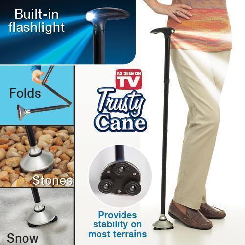 

Трость- телескопическая опора для ходьбы с подсветкой Trusty Cane (Палочка складная для ходьбы).