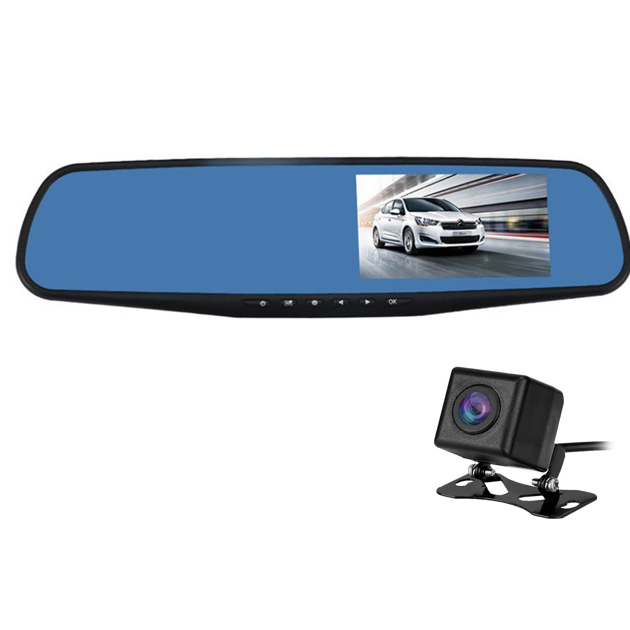 

Зеркало видеорегистратор 4.3" Lesko Car H433 ver.1 Vehicle Black Box dvr с камерой заднего вида для авто